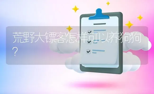 荒野大镖客怎样可以养狗狗？ | 动物养殖问答