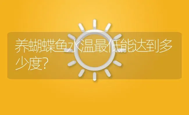 养蝴蝶鱼水温最低能达到多少度？ | 鱼类宠物饲养