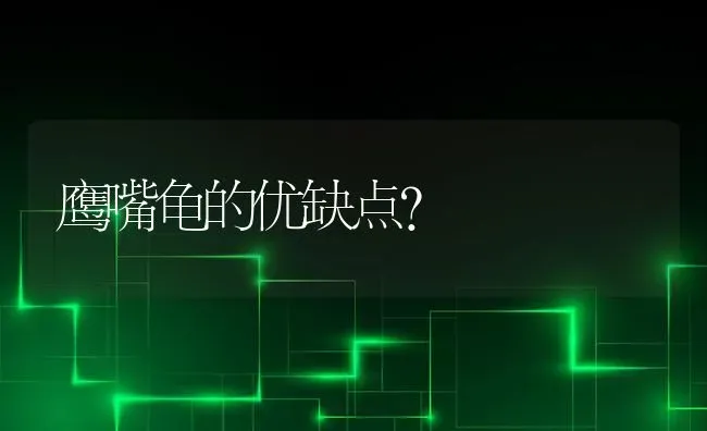 鹰嘴龟的优缺点？ | 动物养殖问答