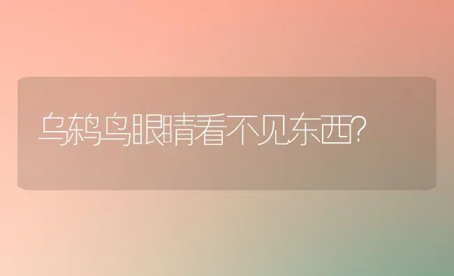 乌鸫鸟眼睛看不见东西？ | 动物养殖问答