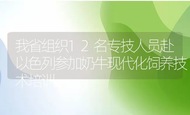 我省组织12名专技人员赴以色列参加奶牛现代化饲养技术培训 | 动物养殖饲料