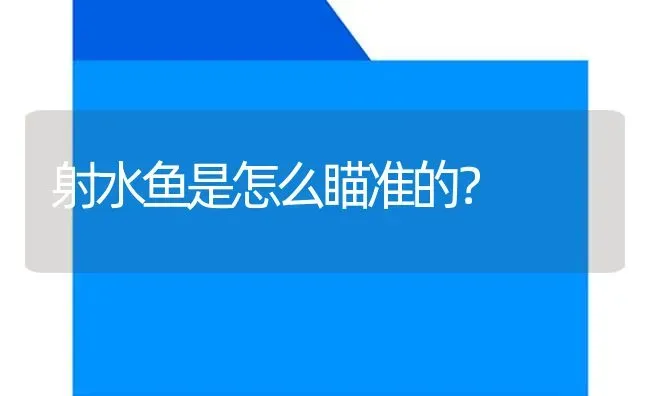 射水鱼是怎么瞄准的？ | 鱼类宠物饲养