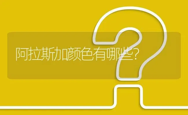 阿拉斯加颜色有哪些？ | 动物养殖问答