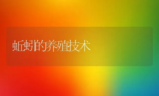 蚯蚓的养殖技术 | 动物养殖教程