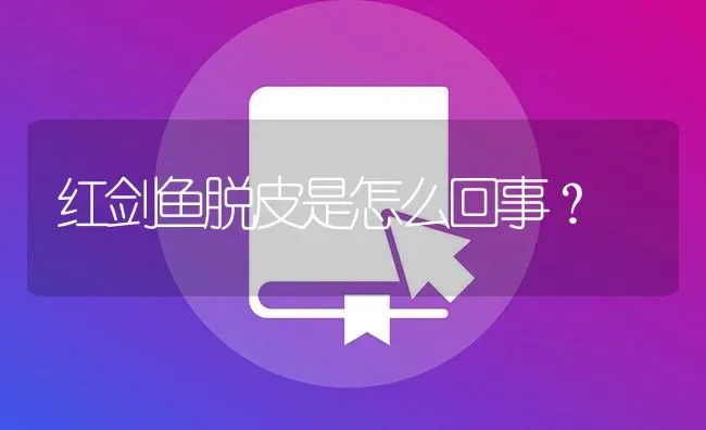 红剑鱼脱皮是怎么回事？ | 鱼类宠物饲养