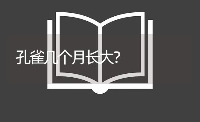 孔雀几个月长大？ | 鱼类宠物饲养