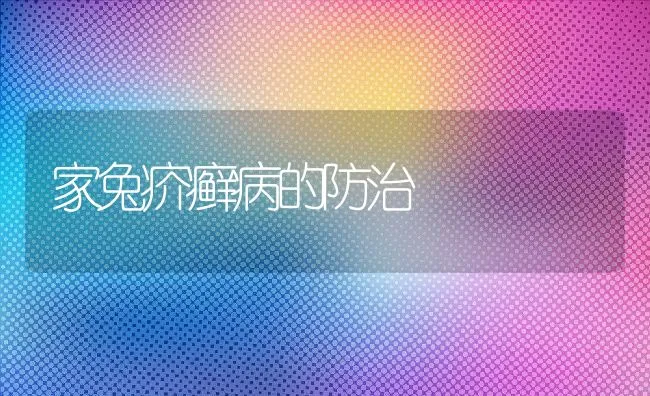 家兔疥癣病的防治 | 水产养殖知识