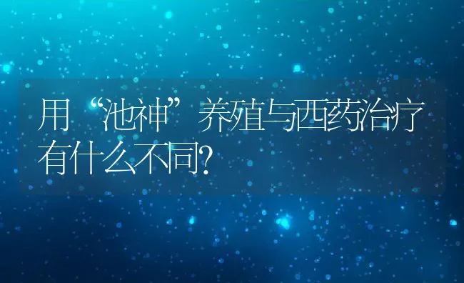 用“池神”养殖与西药治疗有什么不同？ | 动物养殖教程