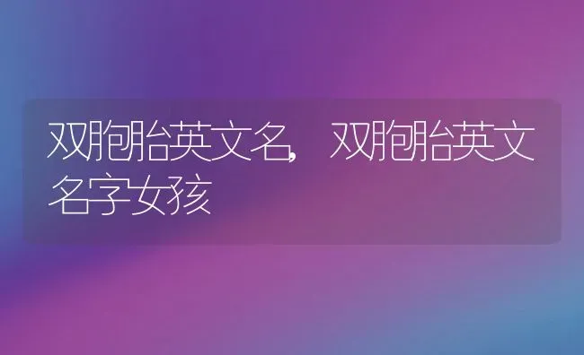 双胞胎英文名,双胞胎英文名字女孩 | 宠物百科知识