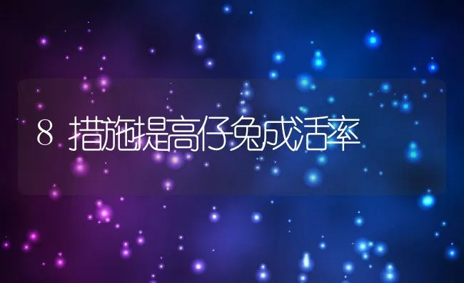 8措施提高仔兔成活率 | 水产养殖知识