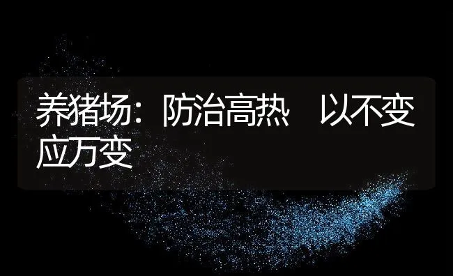 养猪场：防治高热 以不变应万变 | 动物养殖饲料