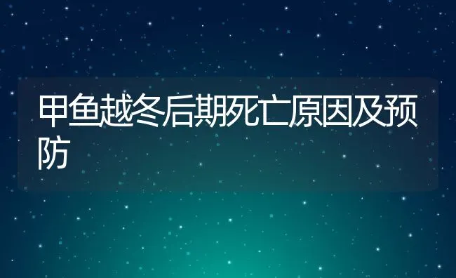 甲鱼越冬后期死亡原因及预防 | 动物养殖饲料