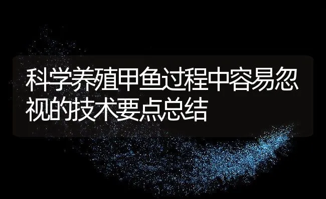 科学养殖甲鱼过程中容易忽视的技术要点总结 | 动物养殖饲料