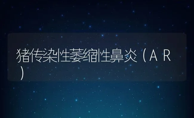 猪传染性萎缩性鼻炎（AR） | 动物养殖学堂