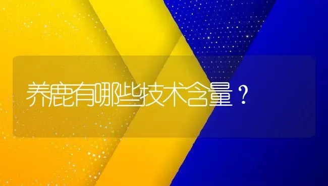 养鹿有哪些技术含量？ | 动物养殖百科