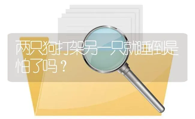 两只狗打架另一只就睡倒是怕了吗？ | 动物养殖问答