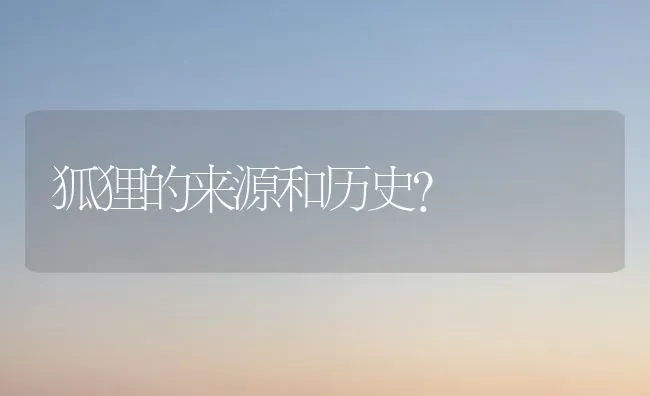 狐狸的来源和历史？ | 动物养殖问答