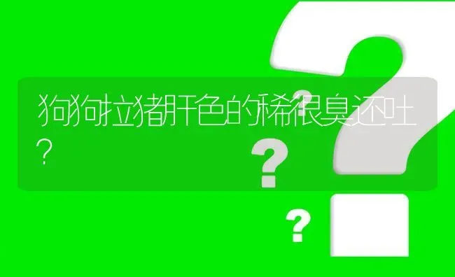 狗狗拉猪肝色的稀很臭还吐？ | 动物养殖问答