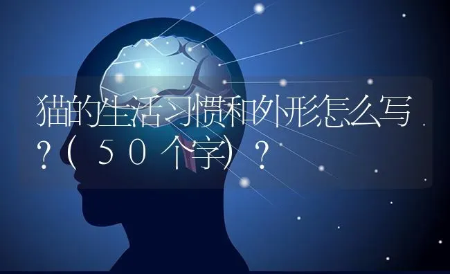 猫的生活习惯和外形怎么写?(50个字)？ | 动物养殖问答