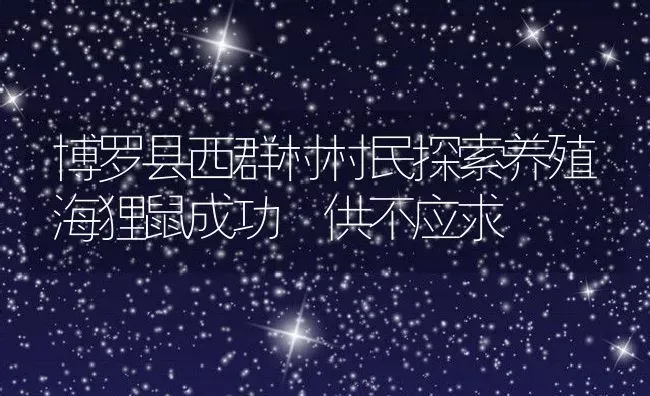 博罗县西群村村民探索养殖海狸鼠成功 供不应求 | 动物养殖教程