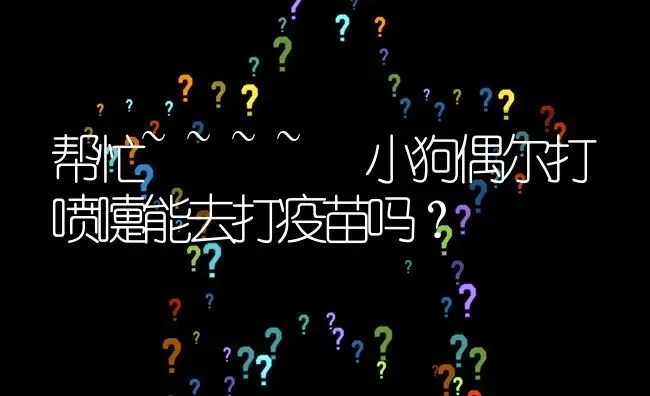 帮忙~~~~ 小狗偶尔打喷嚏能去打疫苗吗？ | 动物养殖问答