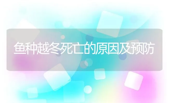 鱼种越冬死亡的原因及预防 | 动物养殖饲料