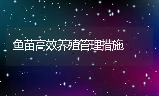 鱼苗高效养殖管理措施 | 动物养殖百科