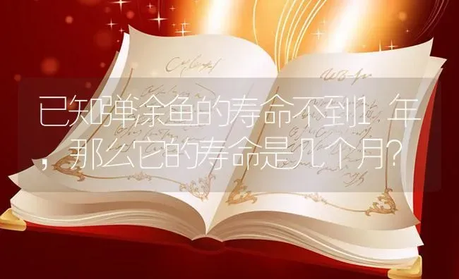 已知弹涂鱼的寿命不到1年，那么它的寿命是几个月？ | 鱼类宠物饲养