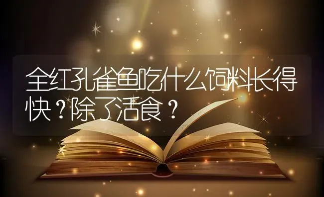 全红孔雀鱼吃什么饲料长得快？除了活食？ | 鱼类宠物饲养