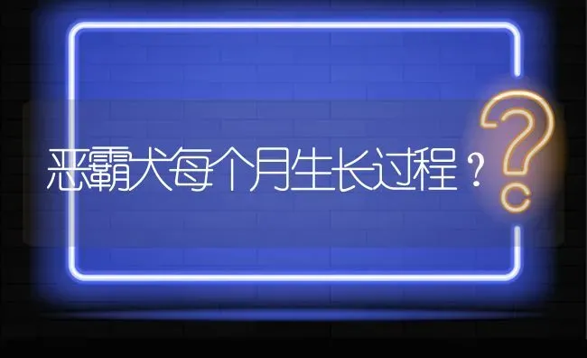 恶霸犬每个月生长过程？ | 动物养殖问答