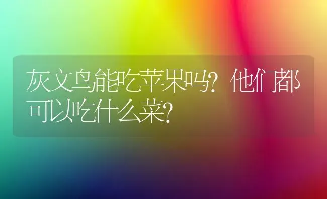 灰文鸟能吃苹果吗?他们都可以吃什么菜？ | 动物养殖问答