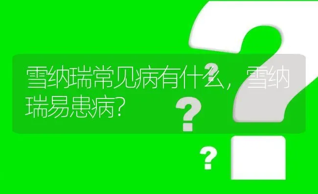 雪纳瑞常见病有什么，雪纳瑞易患病？ | 动物养殖问答