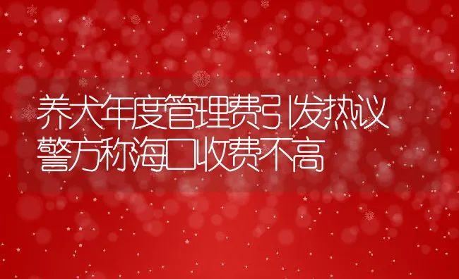 养犬年度管理费引发热议 警方称海口收费不高 | 动物养殖饲料