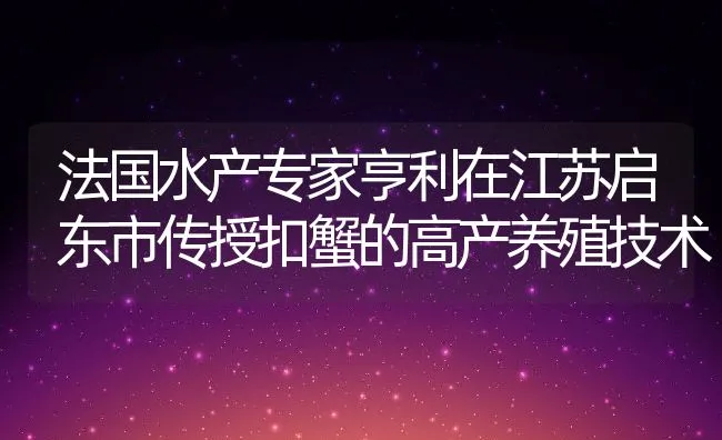 法国水产专家亨利在江苏启东市传授扣蟹的高产养殖技术 | 动物养殖饲料