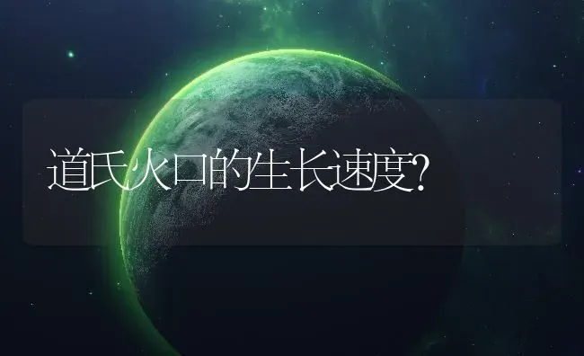 道氏火口的生长速度？ | 鱼类宠物饲养