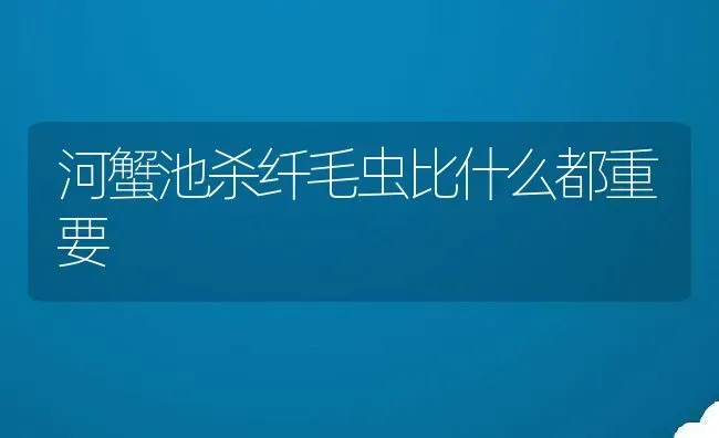 河蟹池杀纤毛虫比什么都重要 | 动物养殖百科