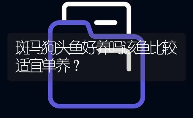 斑马狗头鱼好养吗该鱼比较适宜单养？ | 鱼类宠物饲养