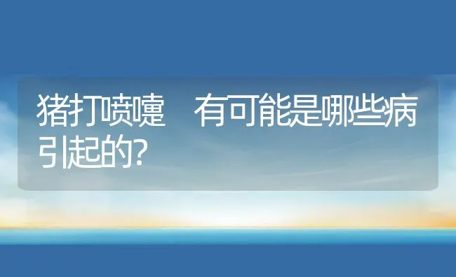 猪打喷嚏 有可能是哪些病引起的？ | 动物养殖学堂