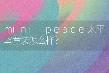 mini peace太平鸟童装怎么样？