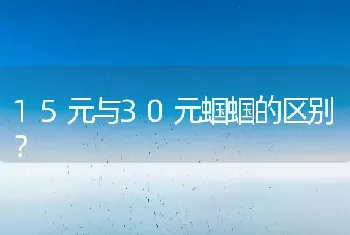 15元与30元蝈蝈的区别？