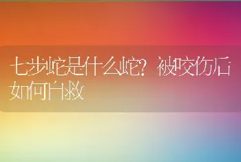 七步蛇是什么蛇？被咬伤后如何自救