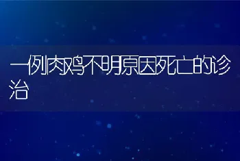 一例肉鸡不明原因死亡的诊治