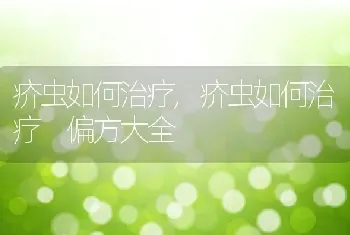 疥虫如何治疗，疥虫如何治疗 偏方大全