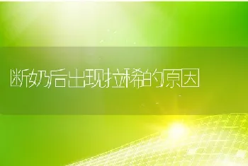 断奶后出现拉稀的原因