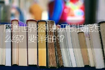 魔兽世界盗贼的开锁技能怎么练？要详细的？