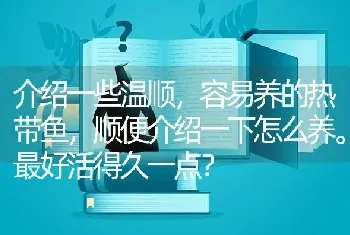 介绍一些温顺，容易养的热带鱼，顺便介绍一下怎么养。最好活得久一点？