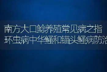 南方大口鲶养殖常见病之指环虫病中华鳋和锚头鳋病防治