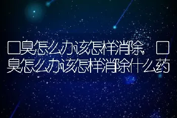 口臭怎么办该怎样消除，口臭怎么办该怎样消除什么药