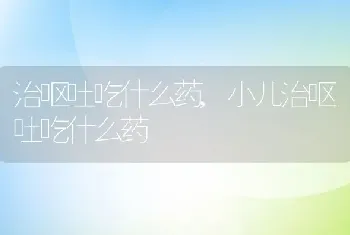 治呕吐吃什么药，小儿治呕吐吃什么药