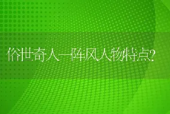 俗世奇人一阵风人物特点？